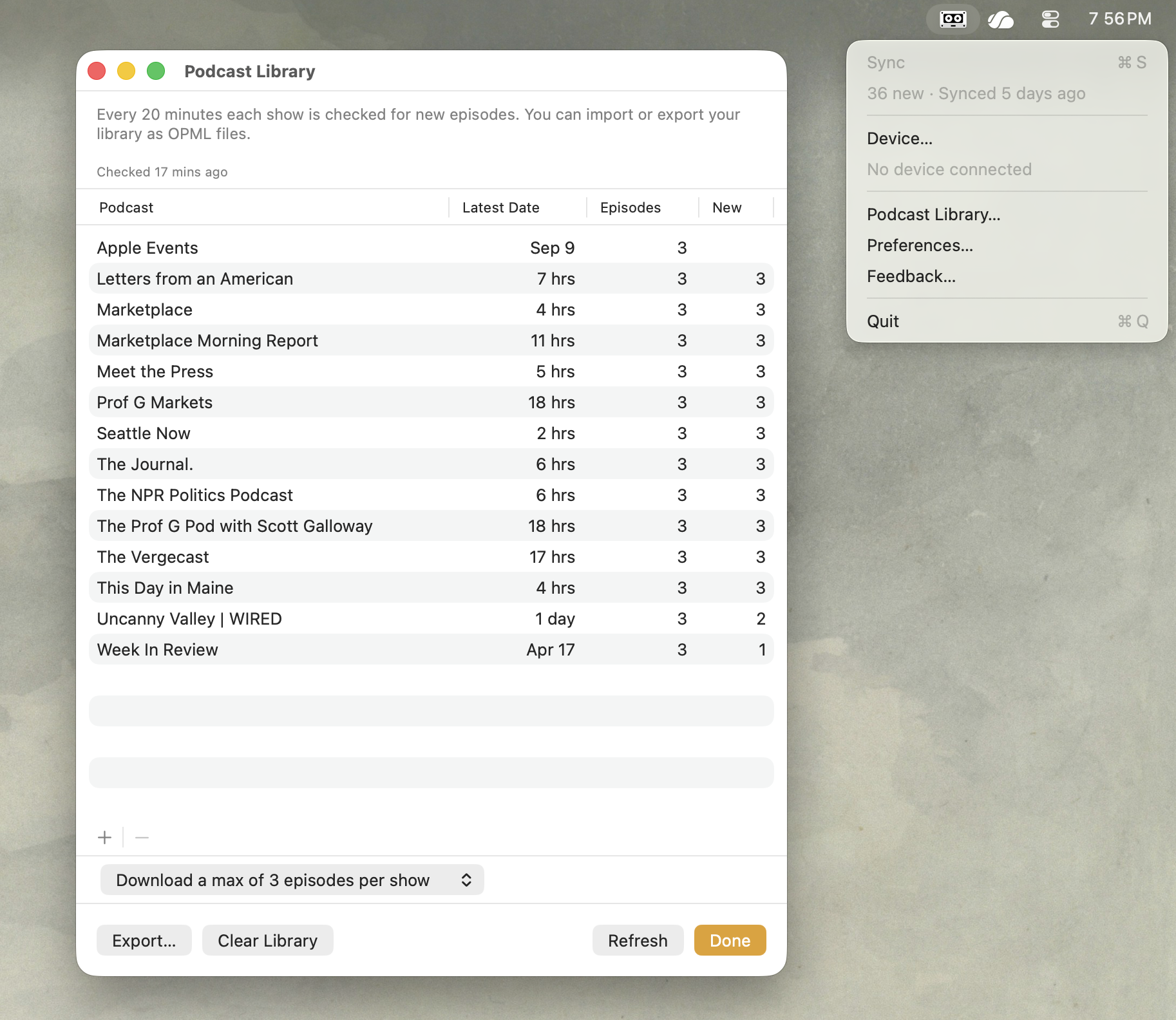 Dapper overview screenshot
